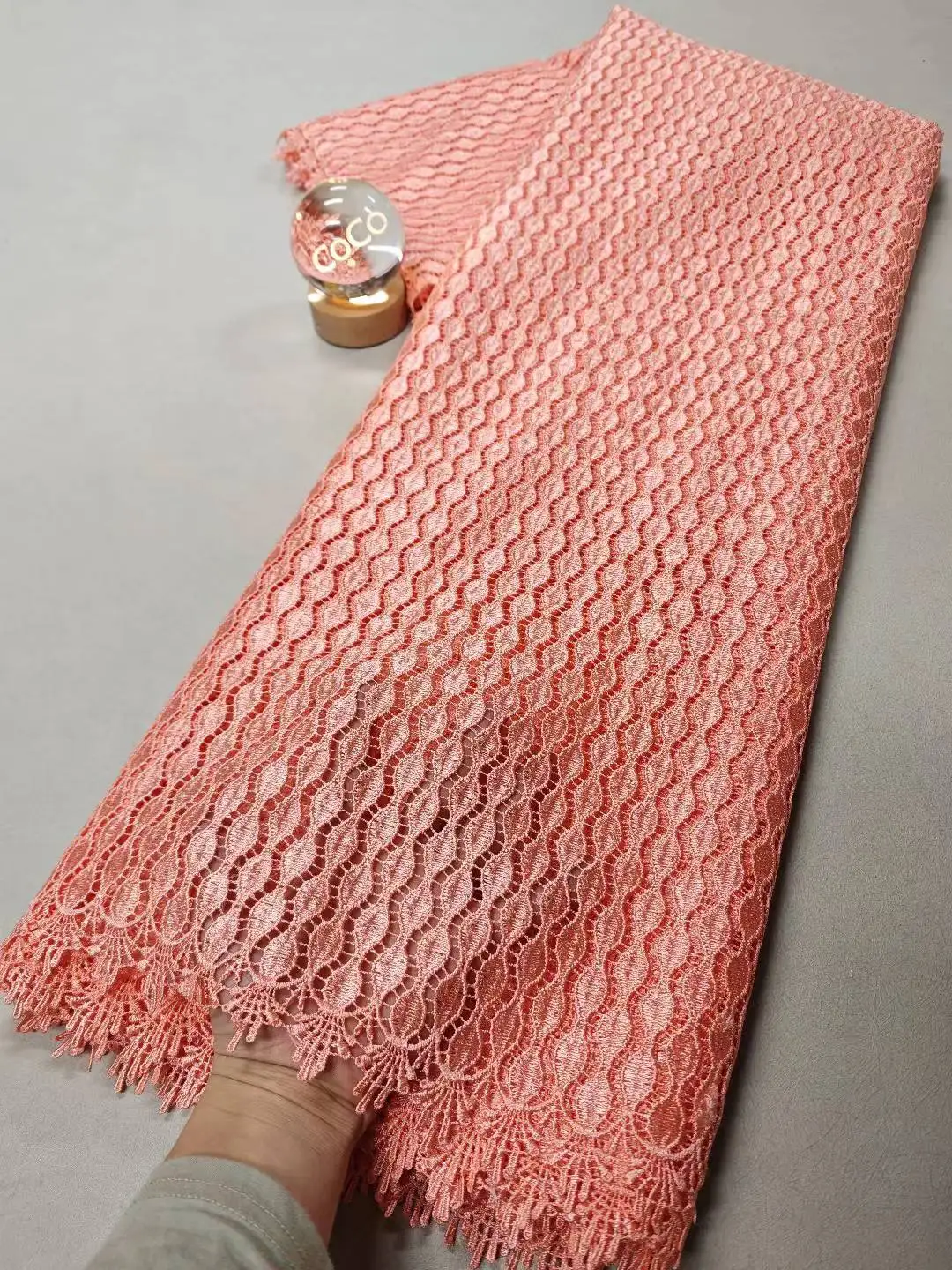 

African Nigerian 2025 High Quality Embroidery Lace Fabric Water Soluble Tulle Wedding Party Dress Guipure Sequins 5Yards XL135