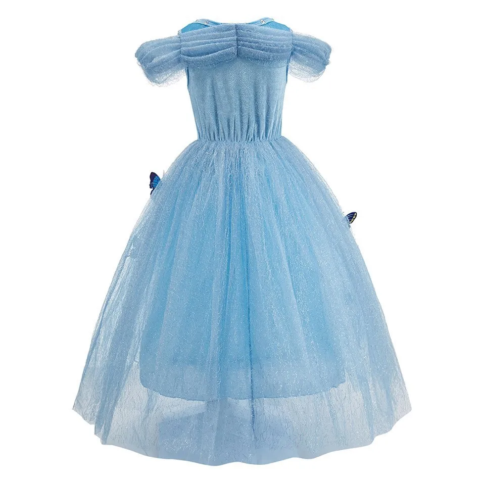 Children Cinderella Costume Baby Cosplay Carnival Butterfly Disguise Girl Princess Dinner Tulle Dress Summer Performance Clothes