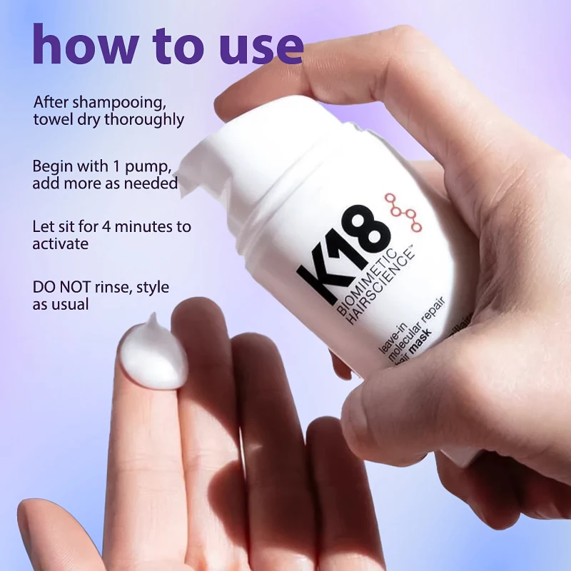 K18 50ML Hair Treatment Original Leave-In Molecular Repair Hairs Mask Damag Restore Soft Deep Keratin Scalp Treatment Hair Care