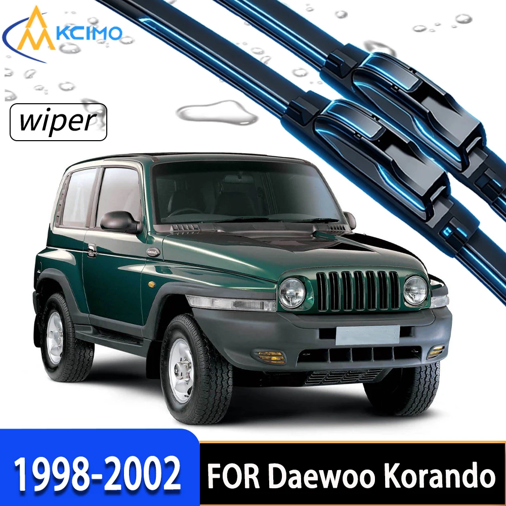 

High Performance Front Windscreen Wipers with Durable High-Density Rubber, Custom Fit for Daewoo Korando 1998-2002