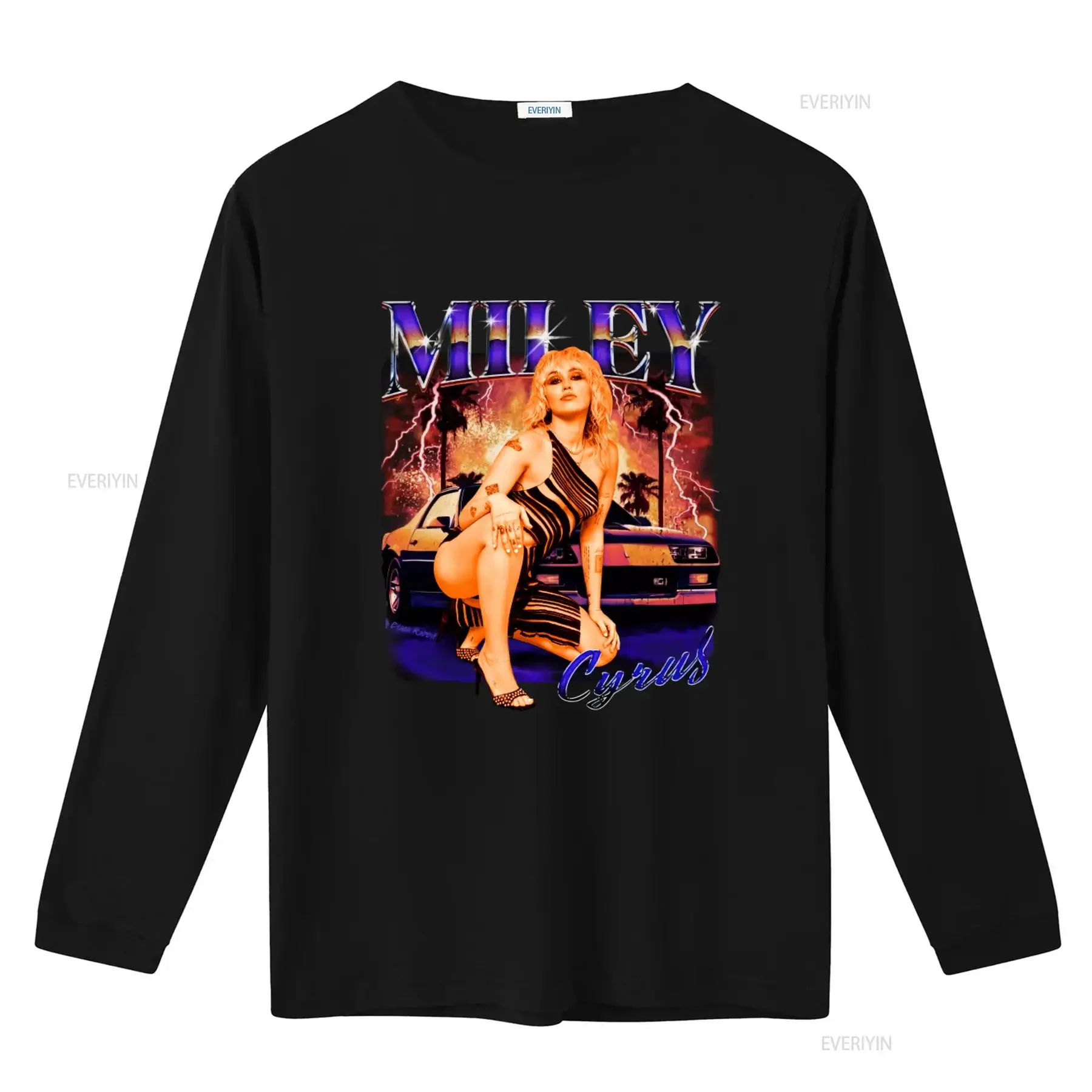 Miley Cyrus Retro T Shirt Plastic Hearts Angels Rock Style Fashion Print vintage Washed Versatile homme Soft Stylish Breathable