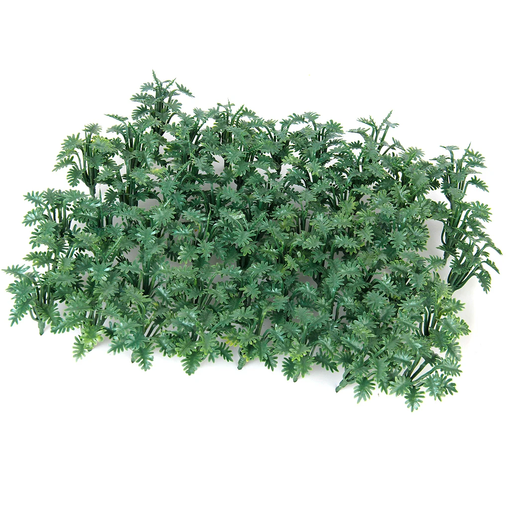 50pcs Plastic Railway Landscape Model Ground Cover Grass with Heart-Shaped Leaves Scenery Layout Accessory