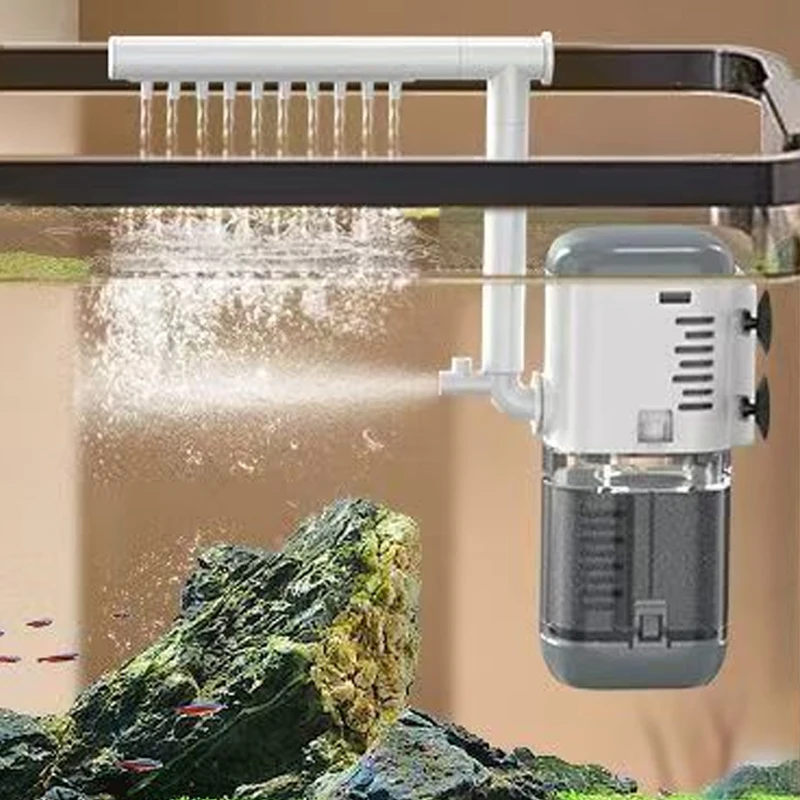 Aquarium Multifunktions-Filterpumpe, Tauchpumpe für Fischbecken, Sauerstoff-Aerator, Wasserwechselpumpe, Wellenmacher, Springbrunnenpumpe