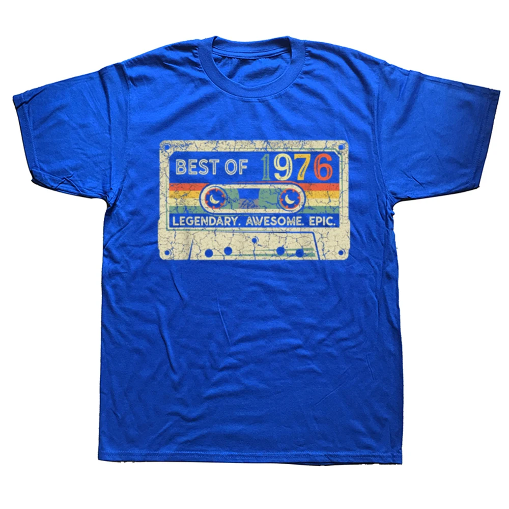 Vintage 1976 Limited Edition Cassette Tape 48th Birthday T Shirts Tee Tops Round Neck Fashion Tshirt Clothing Casual T-shirts