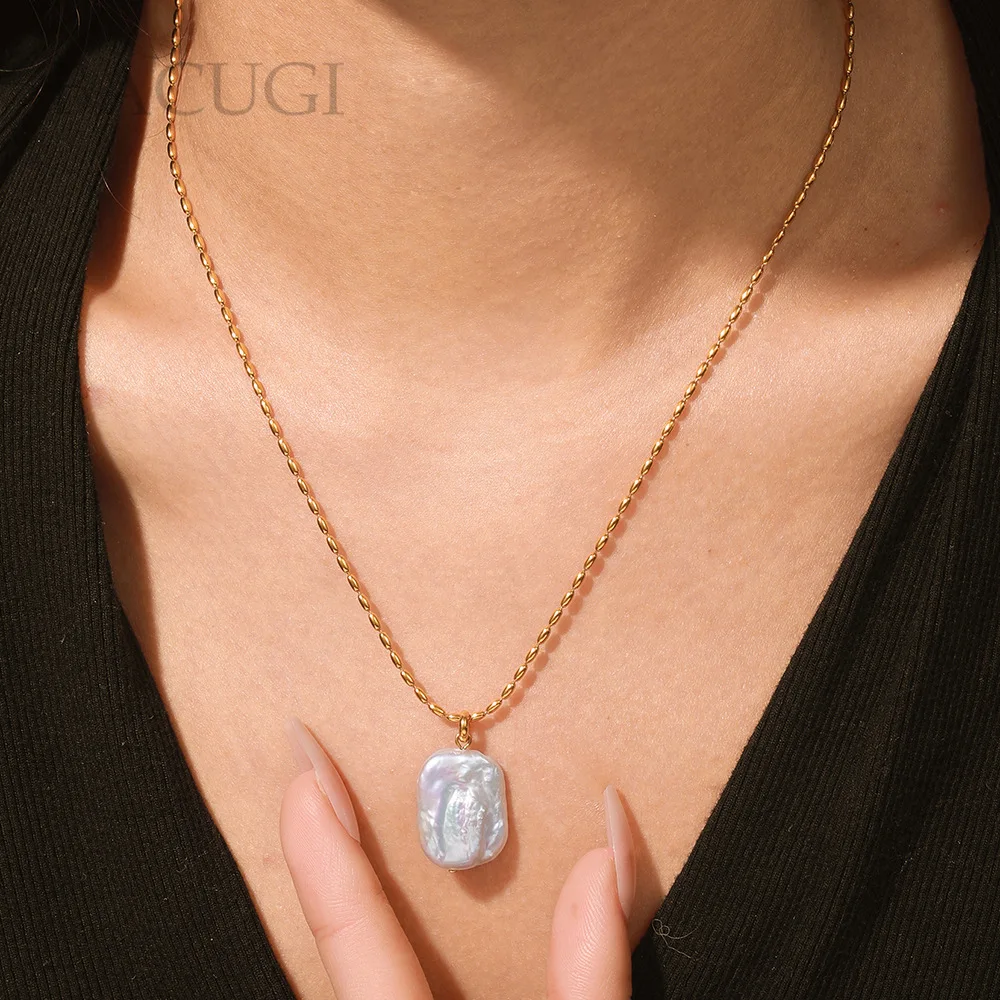 

Ins Baroque Square Pearl Pendant Jewelry Pendant Necklace