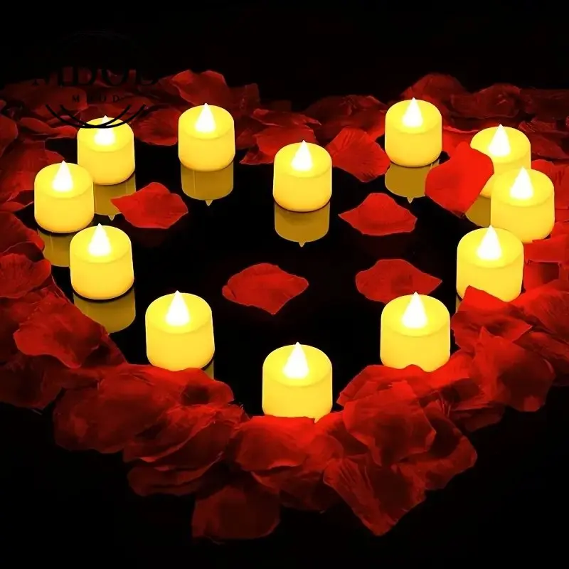 

24pcs/set Table Lamps Mother's Day Decor Flameless LED Candle Light Battery Powered Home Party Romantic Lights