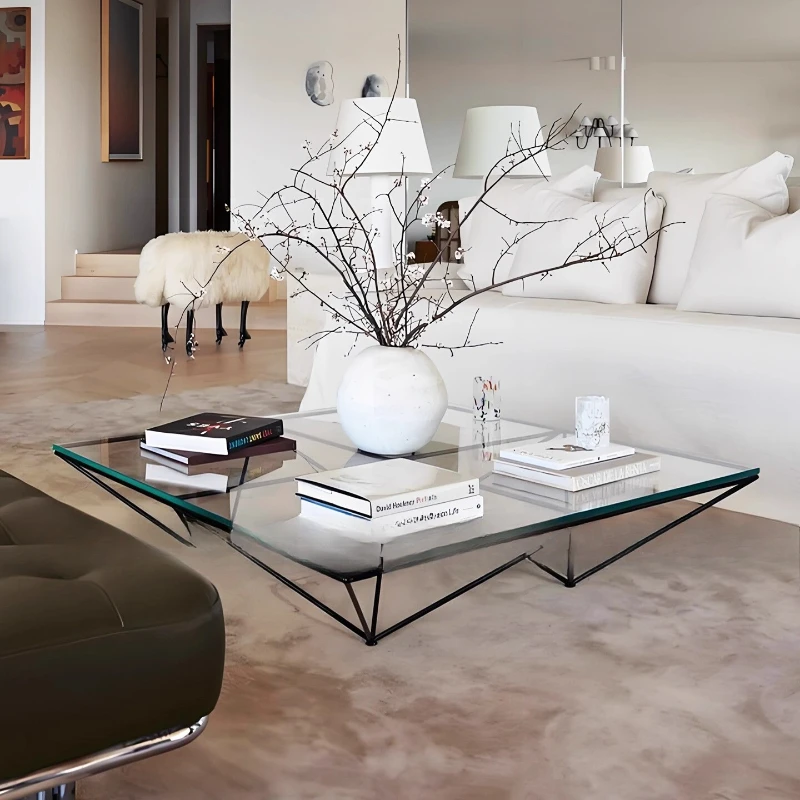 

Minimal rectangular glass coffee table living room home high-end creative square coffee table