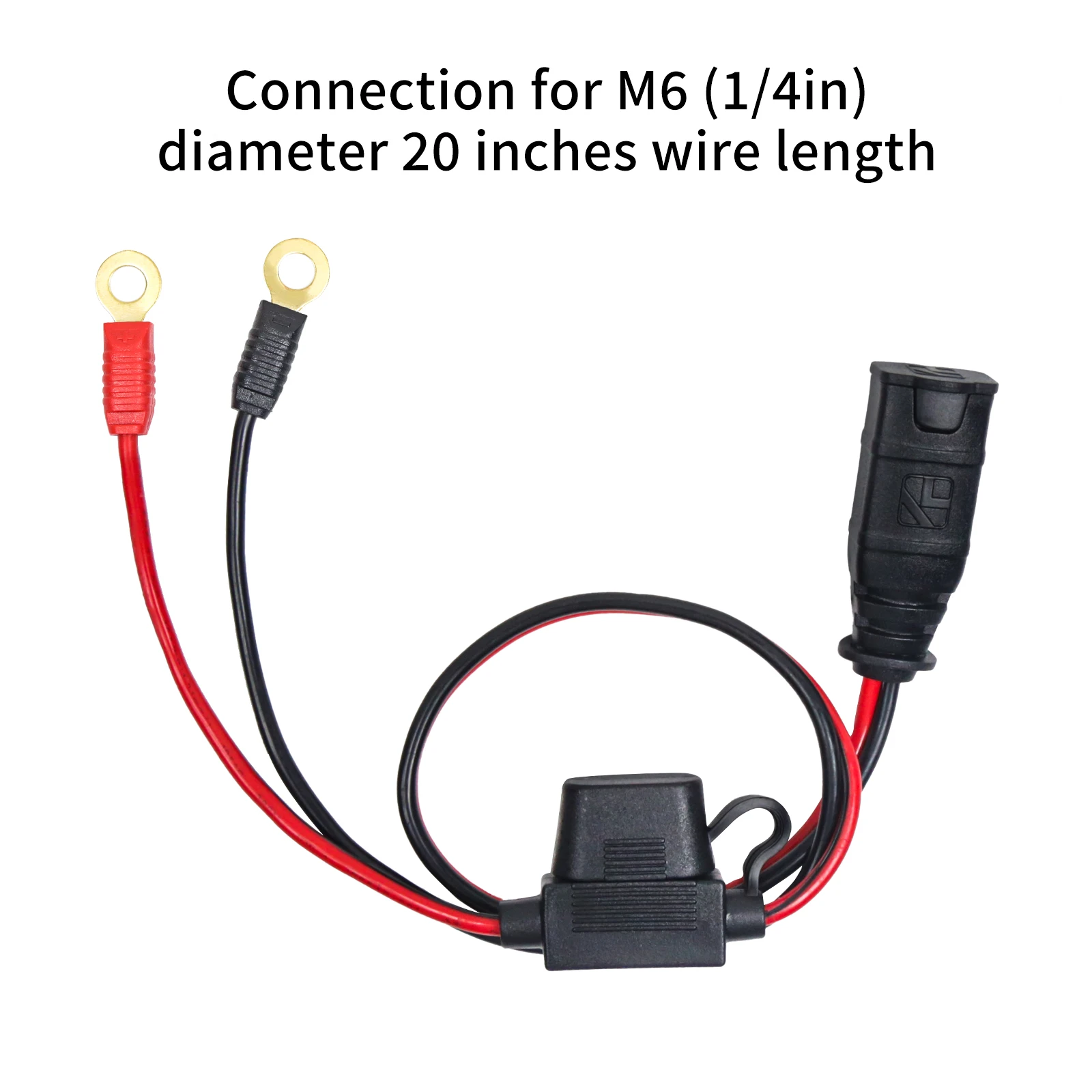 Chicote de fios Compatível com NOCO GC008 X-Connect, M10, Conector Terminal, XL Ilhó, 3 pol, 8in