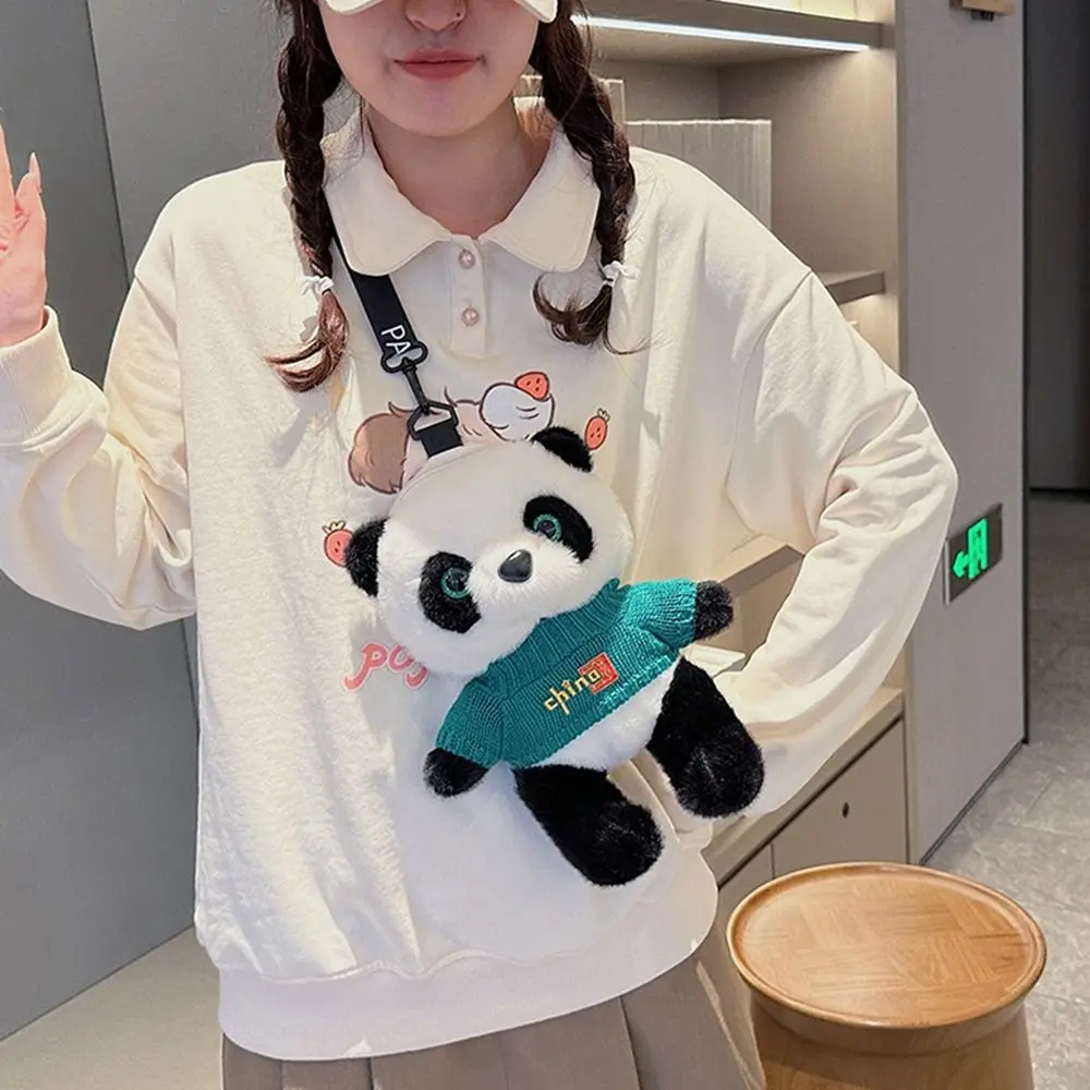 

Purse Plush Panda Shoulder Bag Schoolbag Handbag Cartoon Crossbody Bag Makeup Bag Phone Storage Bag Plush Backpack Student