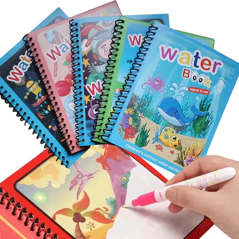 NUOVI libri di disegno ad acqua magica per bambini Libri da colorare Giocattoli di pittura per bambini Compleanno Natale Regalo di Capodanno per ragazzi e ragazze