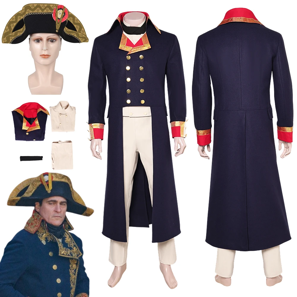 Napoleon Cosplay Film Kostüm Mantel Hemd Hosen Outfits Jungen Männer Erwachsene Halloween Karneval Party Verkleidung Rollenspiel Anzug