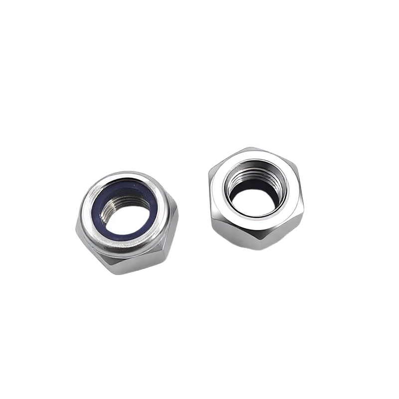 M3 M4 M5 M6 M8 M10 M12 M16 304 Stainless Steel Nylock Anti-Slip Nut Locknut Hex Nylon Insert Self Lock Nut