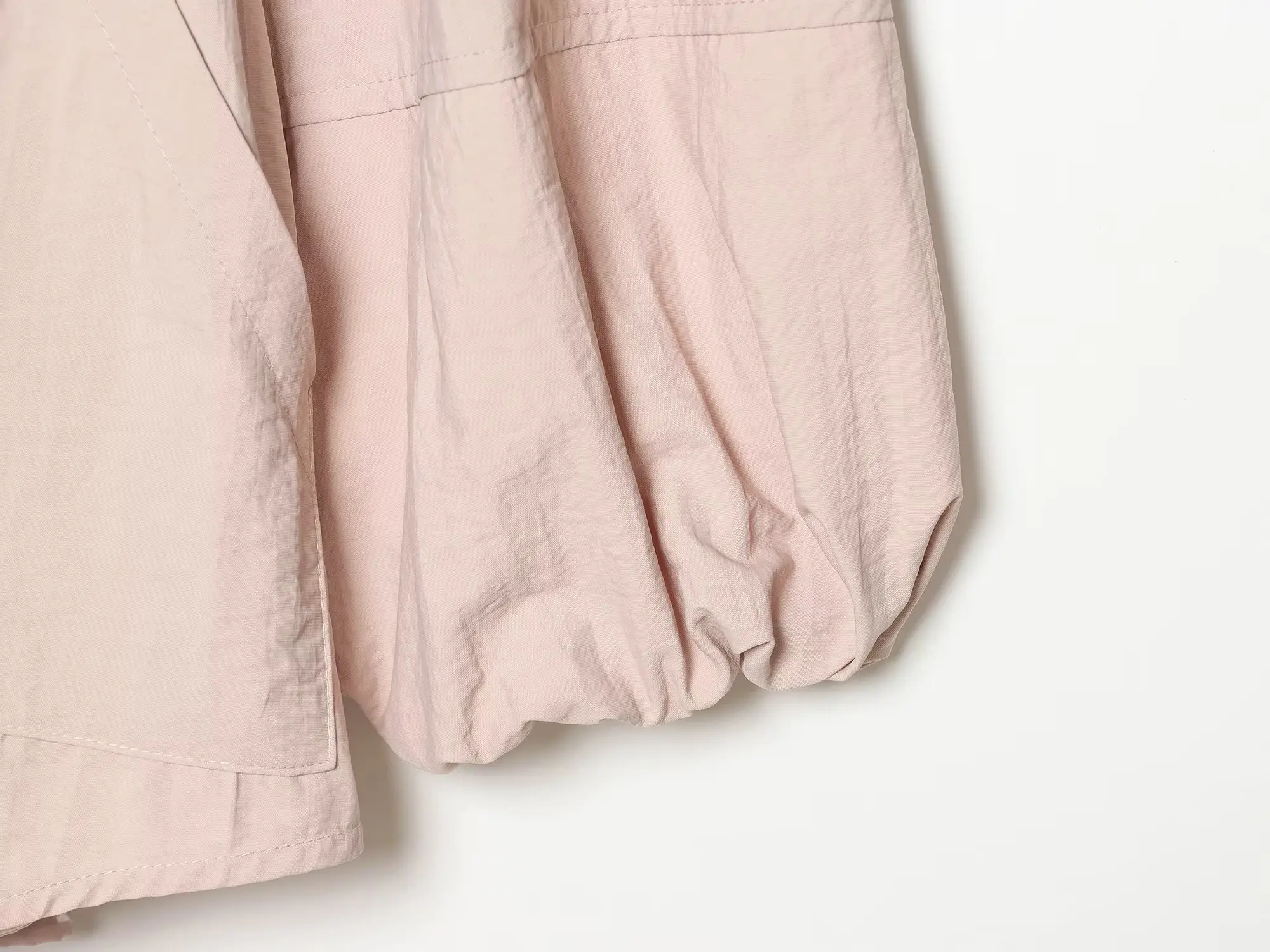 Women Stand Elegant Pink Trench Jacket Spring Fall Female Waist Drawstring Long Sleeved Pockets Coats Lady Casual Loose Jackets - view 6