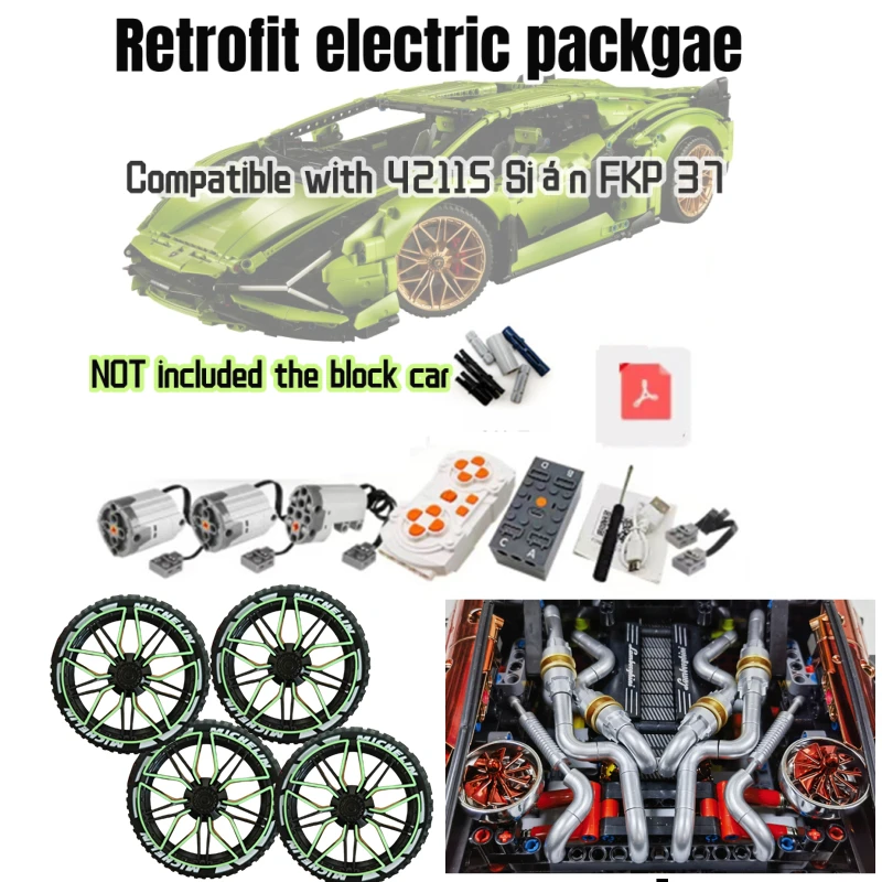 Painting Engine Modification Set APP Remote Control Motor LED Light  Accessorie Compatible With LEGO 42115 SIAN Building Blocks