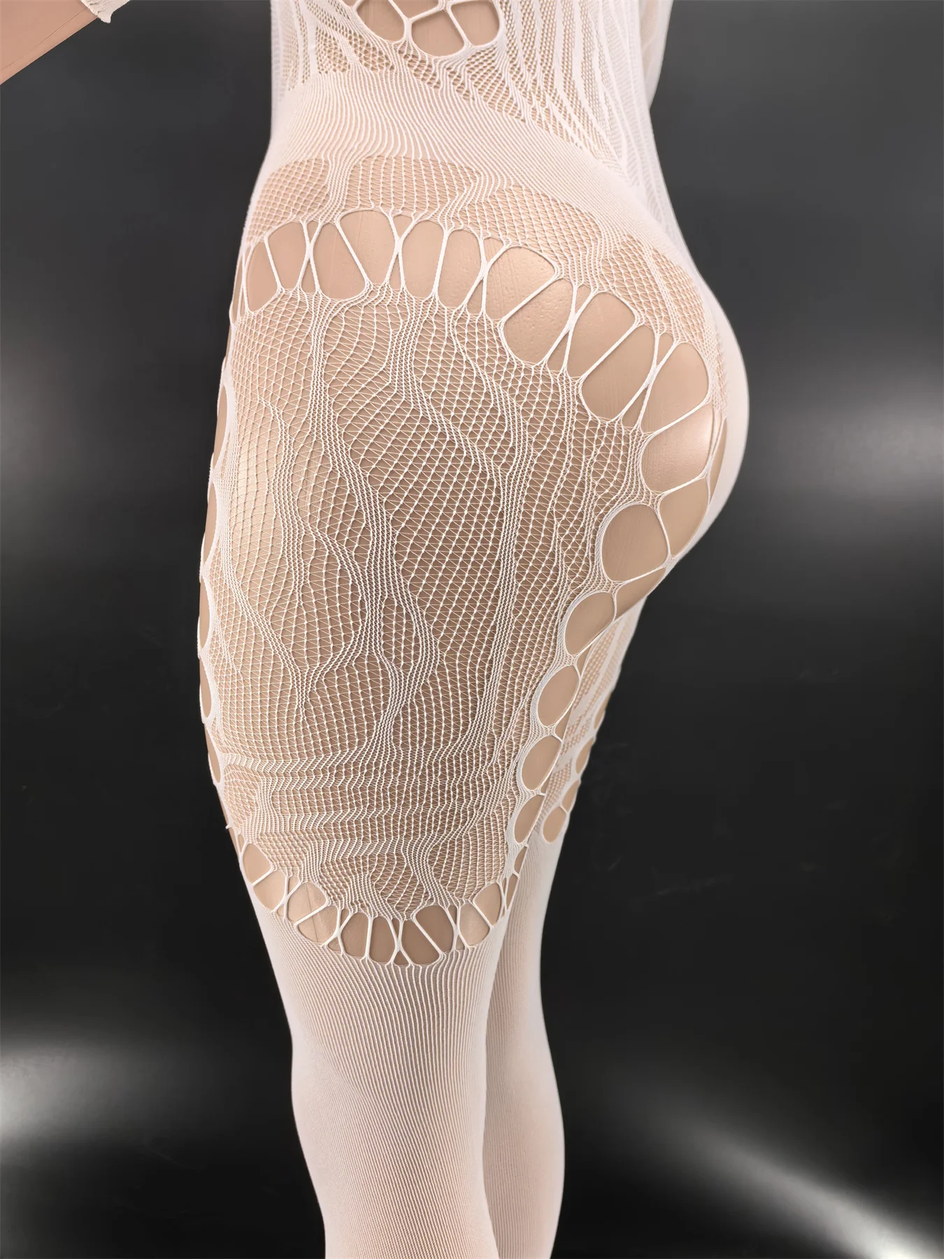 Bodycon مرونة شاش شفاف طويل الأكمام ارتداءها المرأة موضة منامة شبكة صيد السمك قصيرة النادي الليلي ملابس شبكية للحفلات