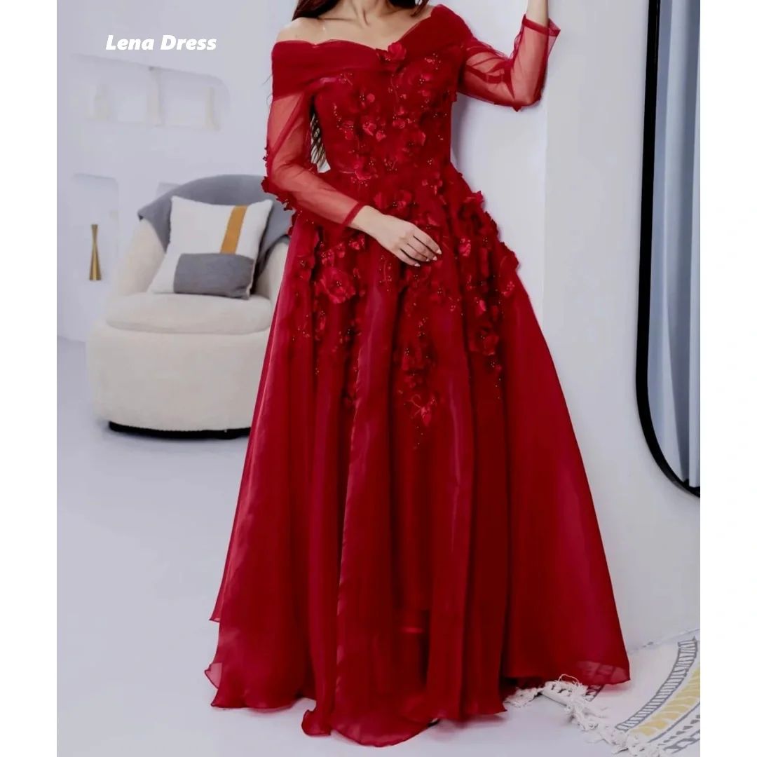

Lena Flowers Очень роскошные вечерние платья Высокое качество Высокое качество Индивидуальные вечерние платья Женщина 2025 Красный с длинными рукавами для выпускного вечера