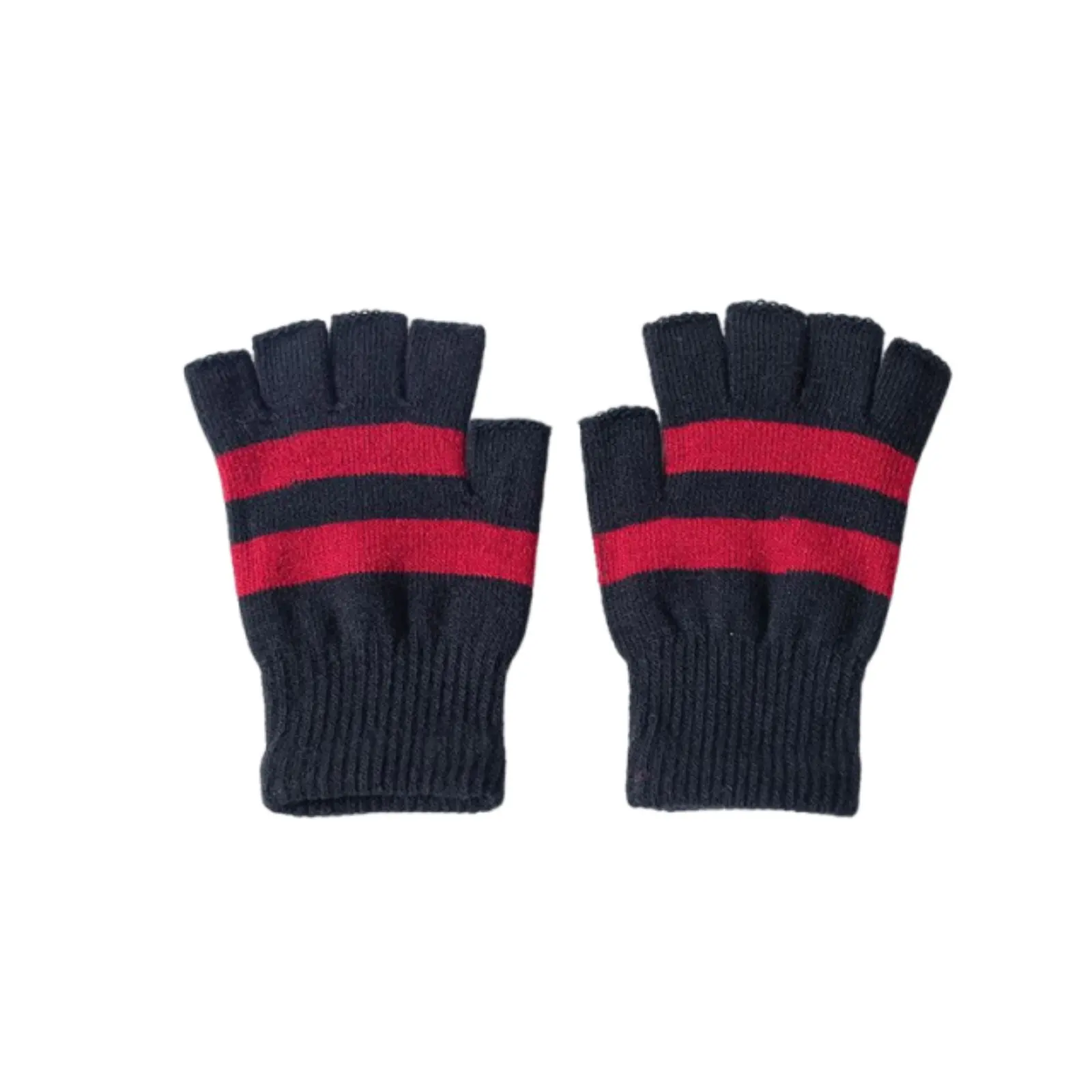 

Вязаные перчатки без пальцев, на флисовой подкладке, унисекс, в корейском стиле, для активного отдыха, письма, езды на велосипеде, вождения