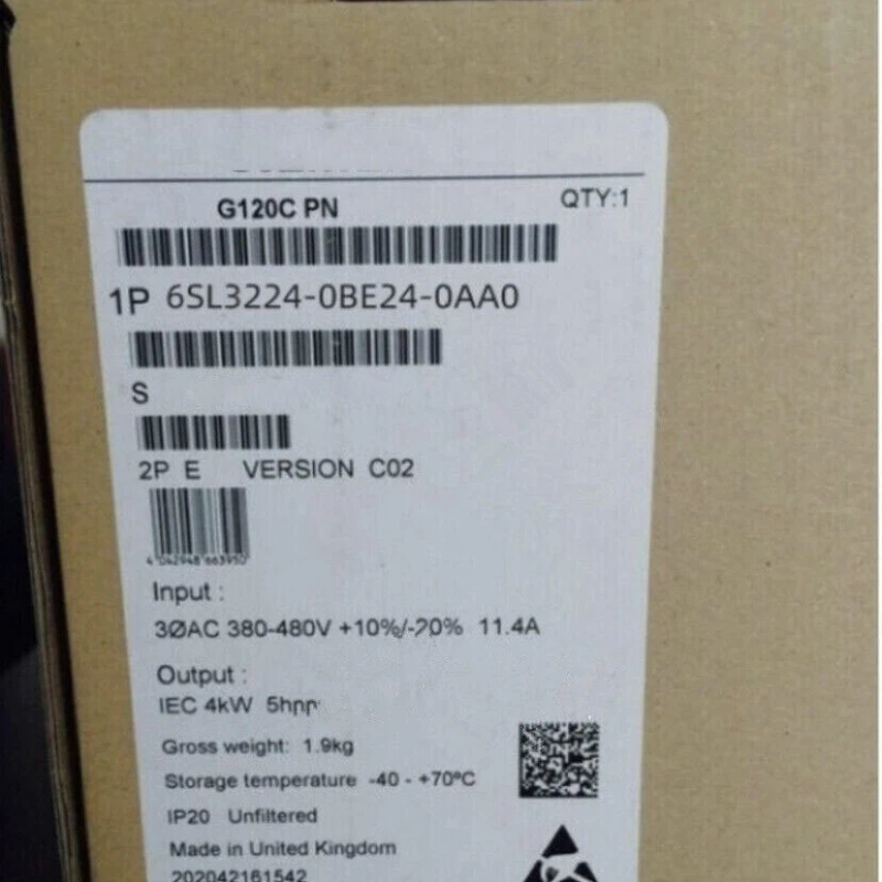 

New 6SL3224-0BE24-0AA0 G120 Power Module PM240 3AC380-480V +10/-10% 47-63HZ 6SL3 224-0BE24-0AA0