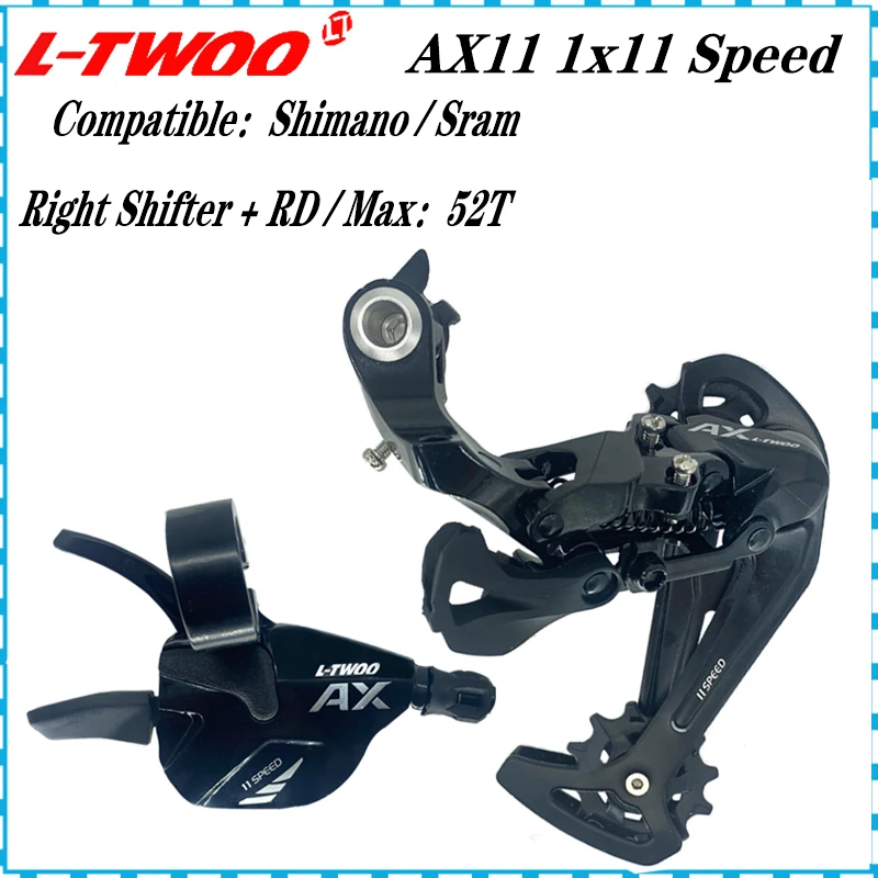 LTWOO AX11 11스피드 그룹셋 샤프트 레버 및 리어 드레일러 장거리 케이지 MTB용 42/46/50/52T 11v 스위치 호환 SHIMANO SRAM