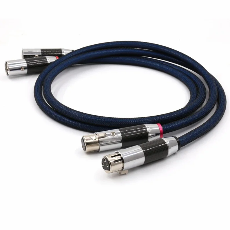 Audiocreast Silver Plated XLR Plug cable audio G5 XLR Interconnect cable With carbon Fiber XLR plug Balanced Audio Cable