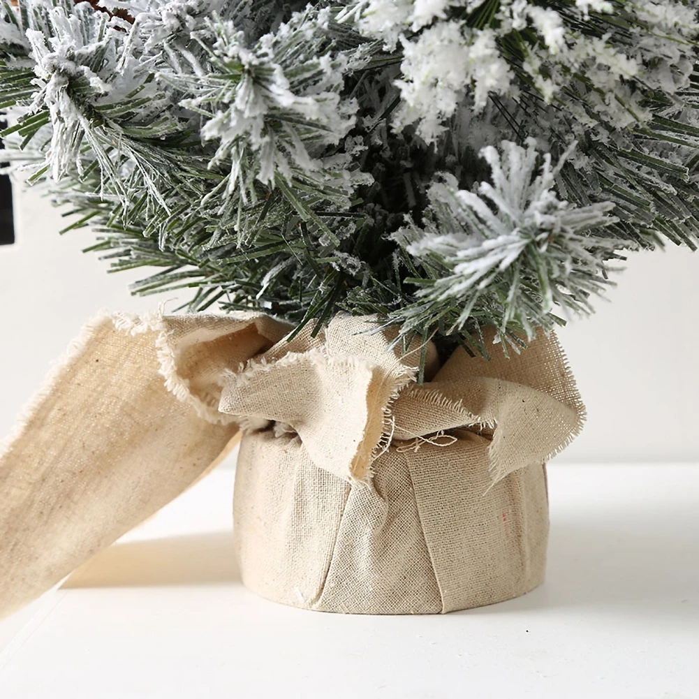 Arbre de Noël Floqué avec Neige Simulée, Décoration de Noël DIY pour la Maison, Ornement de Table Queue de Comptoir de Fenêtre, 30 cm, 40 cm, 50 cm, 60cm