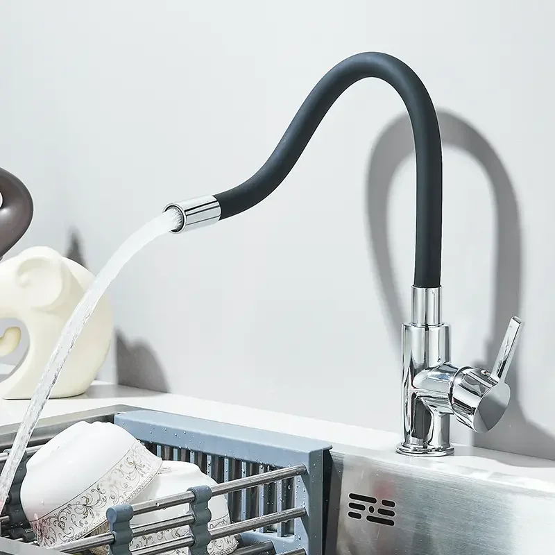 

Универсальный поворотный смеситель для ванной комнаты с одной ручкой, кухонный смеситель для раковины, настольный, для горячей и холодной воды, бытовой