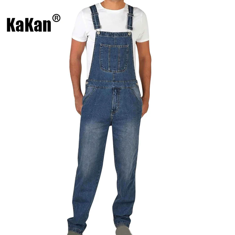 Kakan – Neue einteilige Jeans für Herren mit kleinem Bein, Y2k-Kleidung, modische, personalisierte Riemen, lange Jeans, Herrenmarke