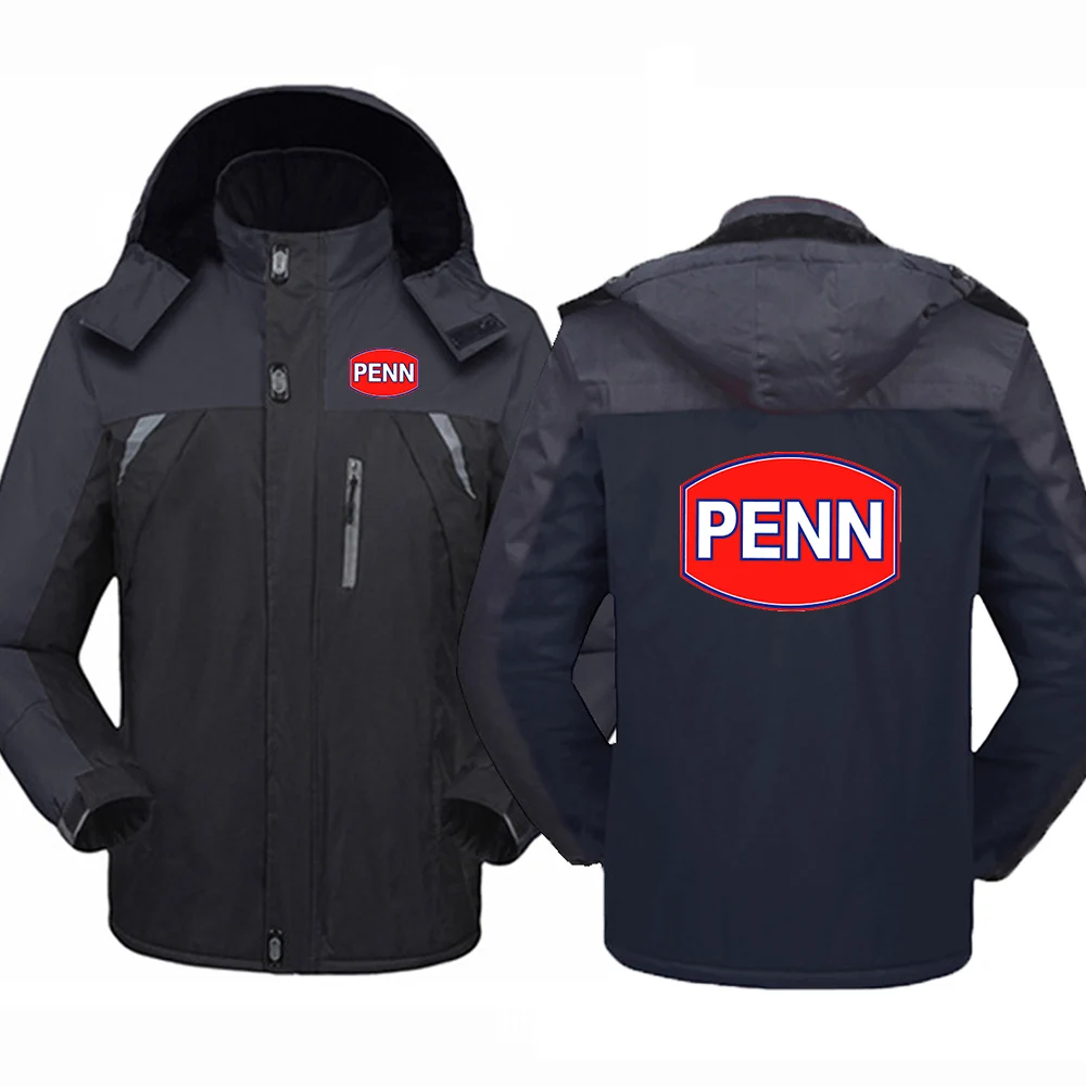 Penn Fishing Reel 2024 Men Zipper Jacket Windbreaker Windproof Thicken Outwear Outdoor Sport Comfortable Versatile Overcoat