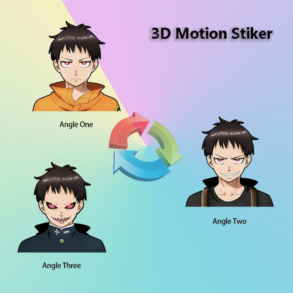 Shinra Kusakabe Fire Force Anime 3D Motion Stickers Peeker Decals for Cars,Skateboard,ipad,Refrigerator,Etc.