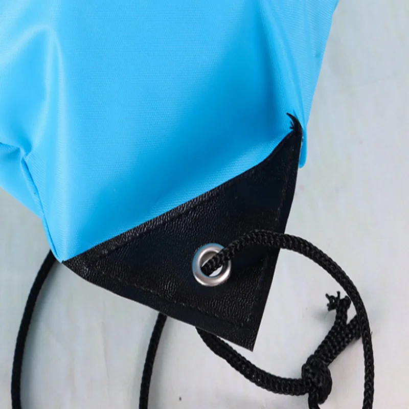 Foldable Waterproof Drawstring Bag Thick Solid Color Storage Pouch Portable Shopping Backpack for Home Travel Organization