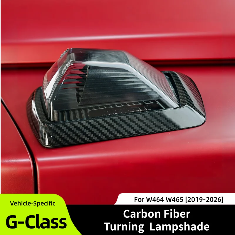 Carbon Fiber Side Marker Light Cover For Benz G Class G350 G400 G450 G500 G550 G63 W464 W465 Hood Turn Signal Lamp Exterior Trim