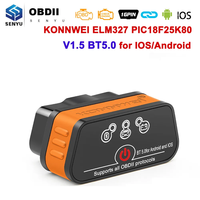 Konnwei KW901 ELM327 V1.5 PIC18f25k80 Bluetooth 5.0 V1 5 OBD2 Scanner Auto Car Diagnostic Tools OBD 2 Code Reader pk Vgate iCar2