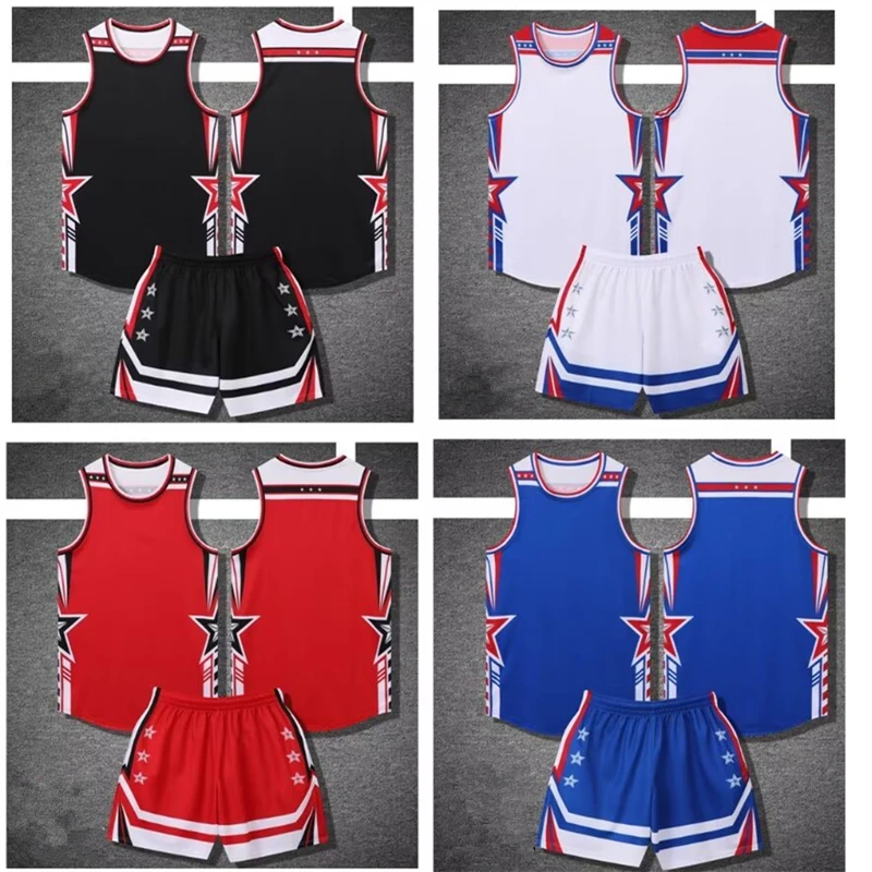 Adult Kids Basketball Jersey Sets Children Men Sports Clothes Basketball Training Vest Shorts Suits Basketball Team Uniforms