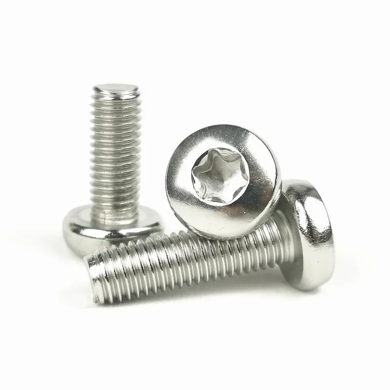 2-200PCS 304Stainless Steel Star Torx Pan Head Screw Metric M3 M4 M6 M8 M10 Machine Bolts High Tensile Fastener Six-Lobe Socket