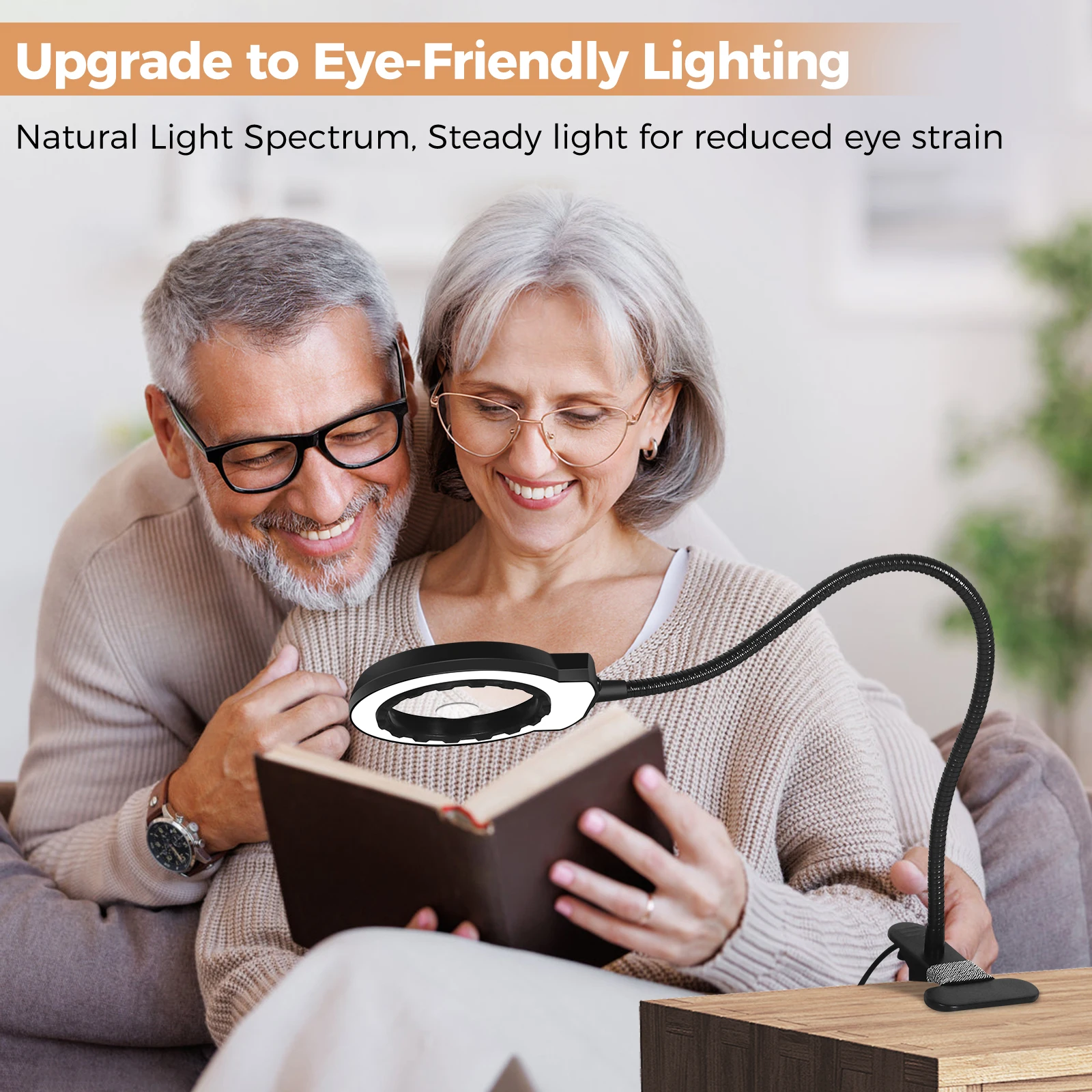 NEWACALOX  5X/10X Welding Magnifier 50 LED SMD Beads 5 Colours Lighted Desk Lamp for Reading Lighting Repair Learning Soldering