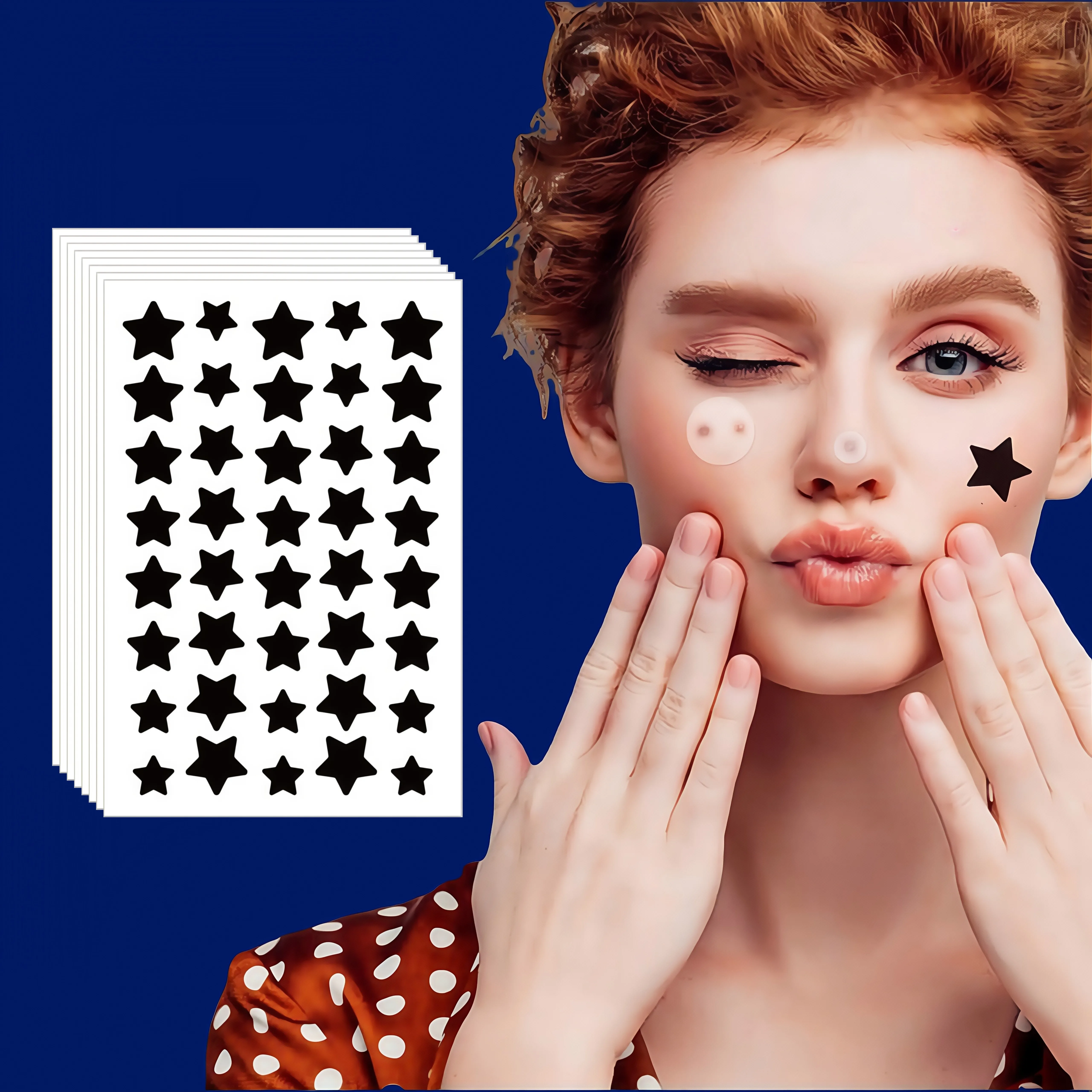 320PCS Black Cute Star Zit Patch Waterproof Absorb Dirt Facial Skin Treatment