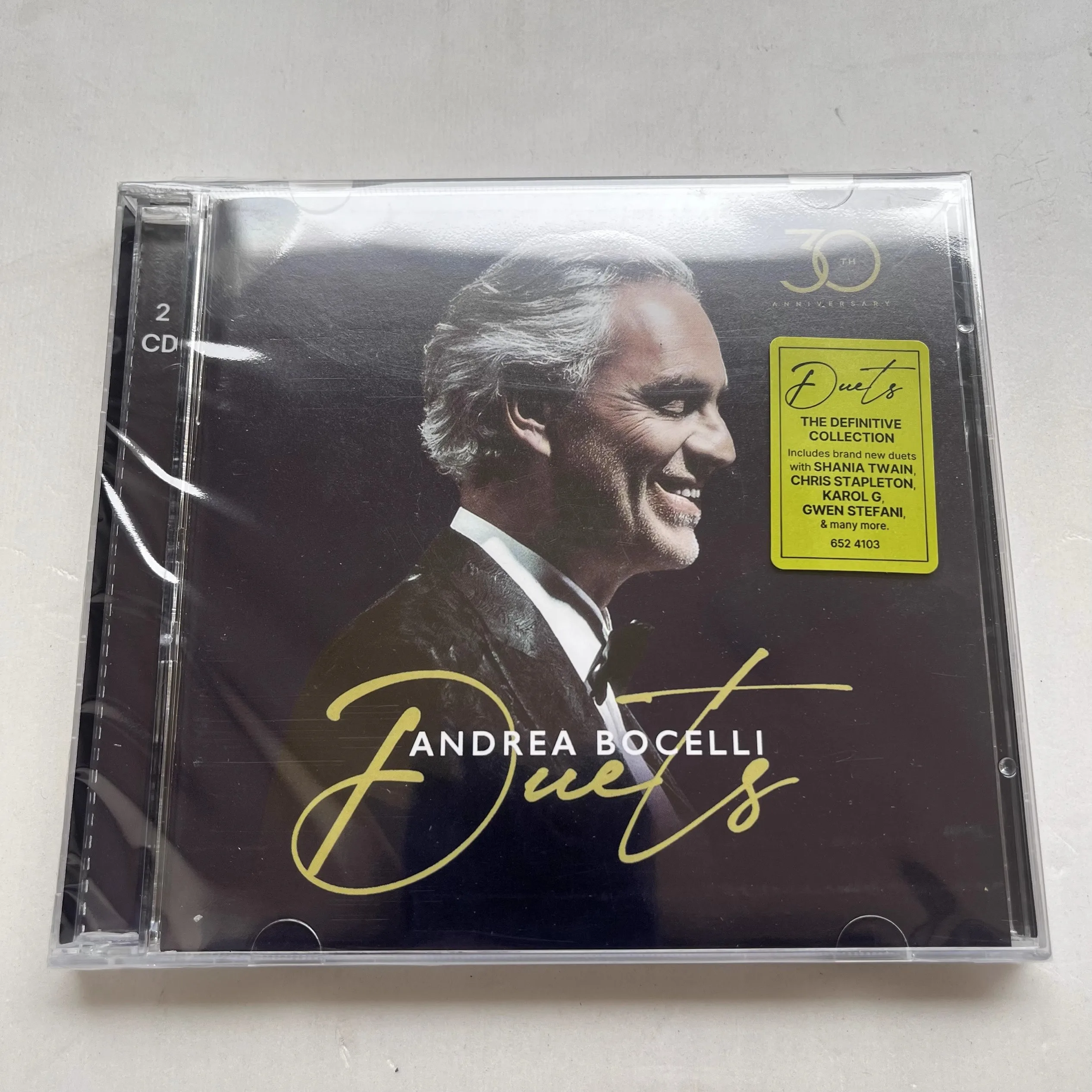 Pop Andrea Bocelli Music CD Duets 30th Anniversary Album 2pcs Music Record Cosplay Walkman Car Soundtracks Box Collection Gifts