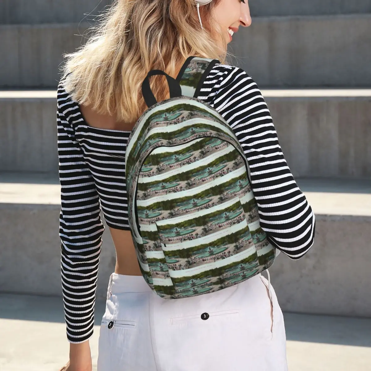 Fountain And May Party In In Central Park, NYC In 1905 Backpack Hot Sale Daypack Large Capacity BookBag School Bag Shoulder Bags