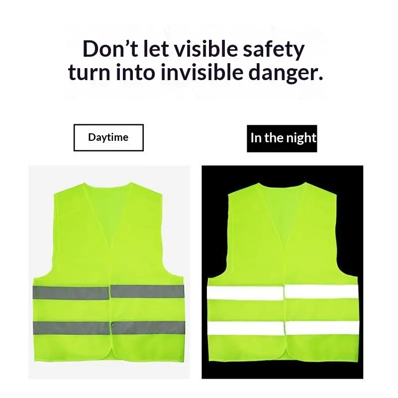 【MO】Safety High Visibility Vest Adjustable Security Vests Traffic Night Outdoor For Running Cycling Sports