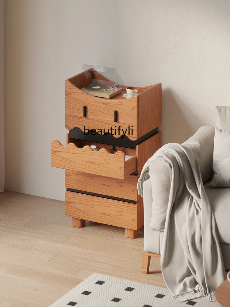 Solid Wood Chest of Drawers Solid Wood Locker Cherrywood Sofa Side Cabinet TV Side Cabinet Creative Bed Front Cabinet