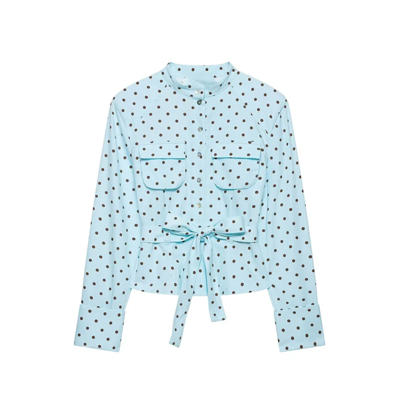 

Summer Women's Printed Shirts Jacket Tops 2026 New Fashion Casual Belt Outerwear Short Jacket