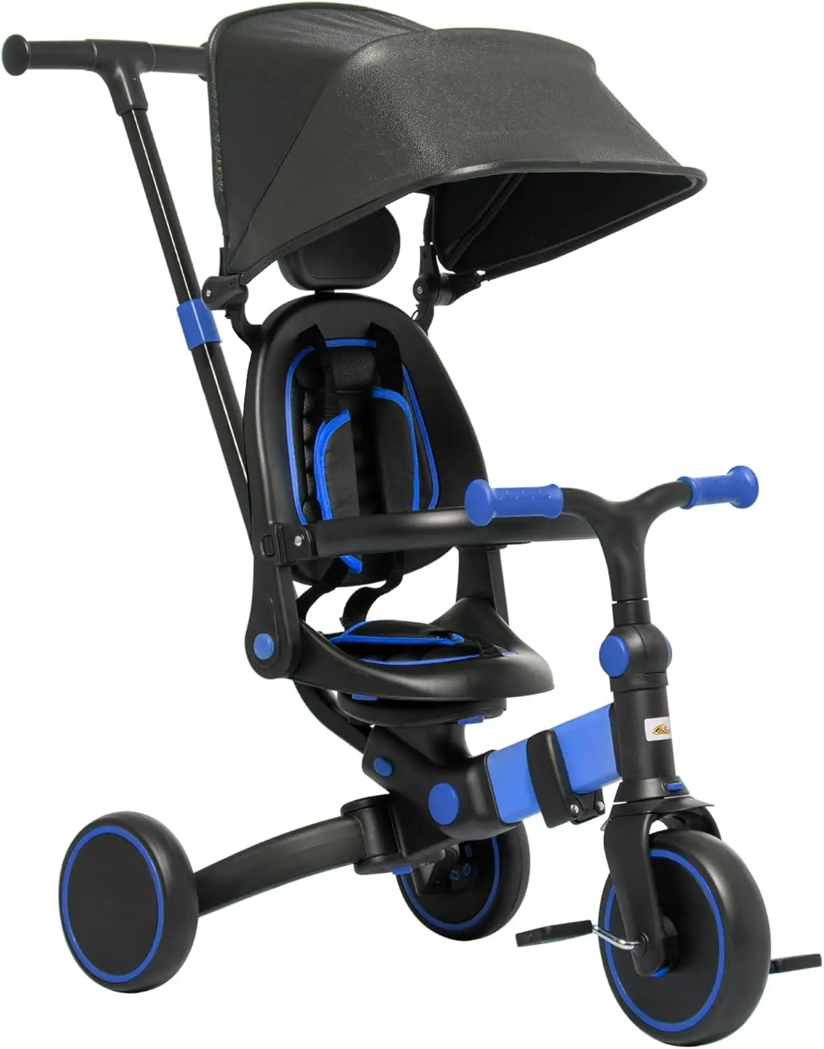 3-in-1 Toddler Trike, Push Tricycle, & Balance Bike with Adjustable Settings, Toddler Push Bike, Baby Bike with Shady Canopy, Ag