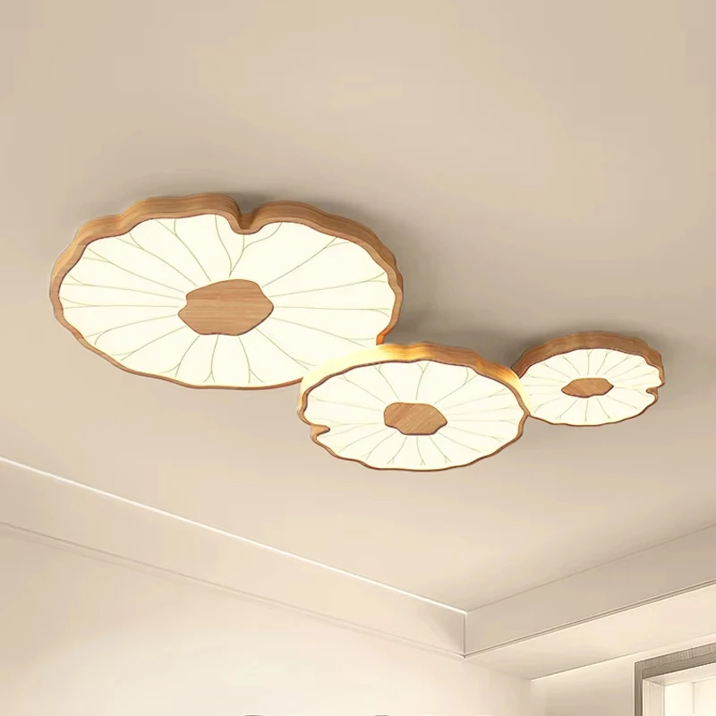 

Светодиодные потолочные светильники в скандинавском стиле, современное освещение для зала, модный потолочный светильник для спальни, простые светильники для гостиной с листьями лотоса