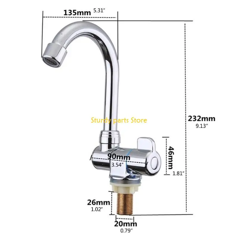 

97QC RV Accessories Долговечны Kithen Caucets 360 градусов Регулируемый одно холодный кран