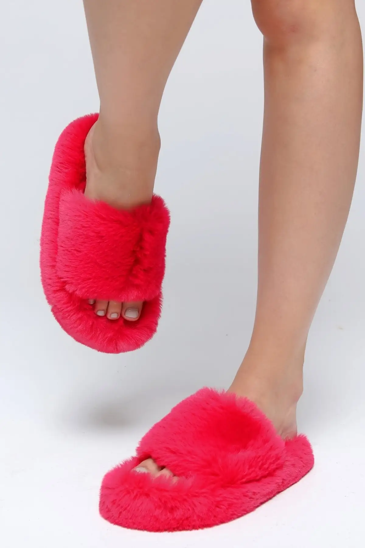 Fuchsia – pantoufles à plumes Extra douces