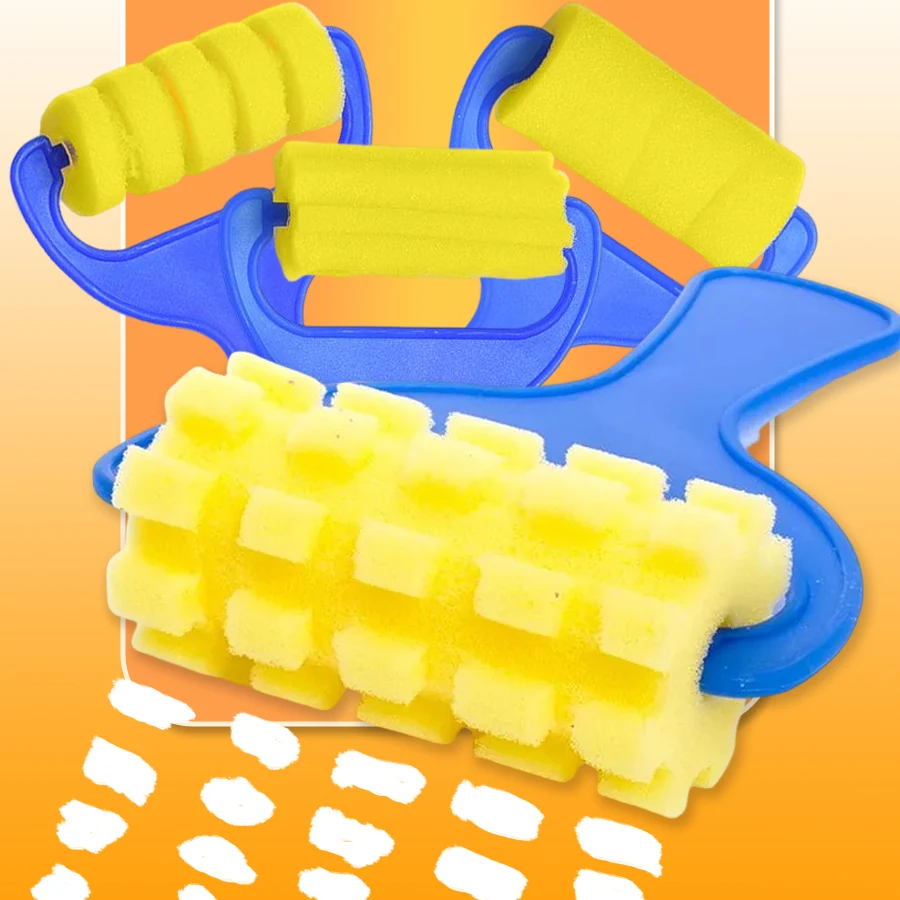 4pcs Plastic Bow-shaped Painting Sponges with Diverse Patterns - DIY Oil Painting Roller Brushes for Art Creation Handmade Craft
