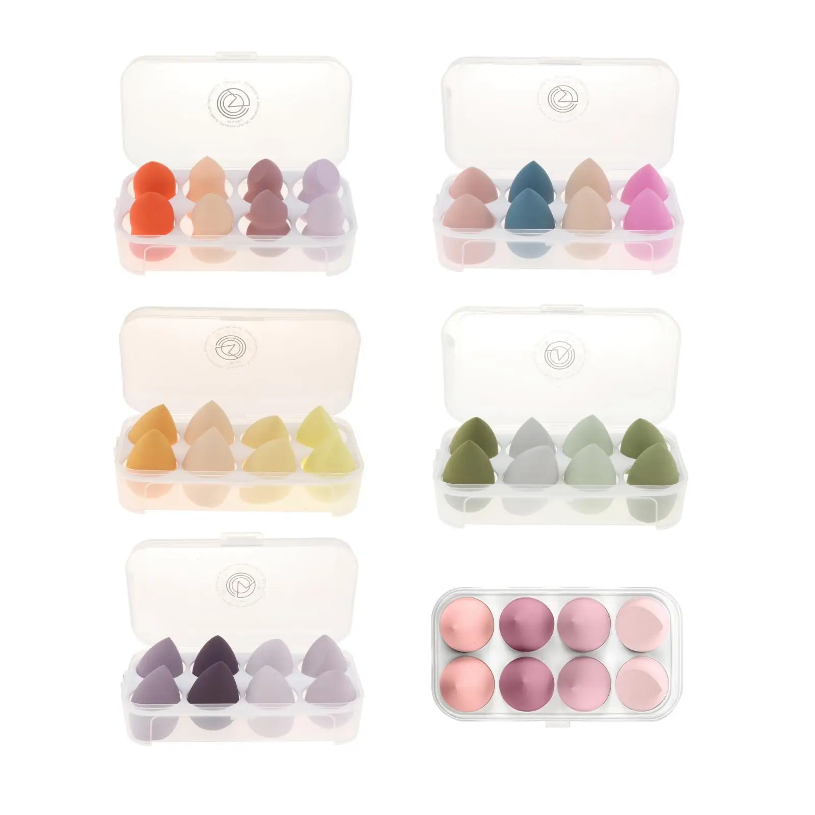 Ensemble d'éponges de maquillage, mélange de fond de teint liquide, correcteur liquide, bouffantes de cosmétiques multicolores pour tous les types de peau, 8 pièces