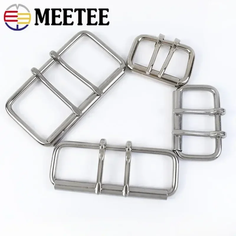 1/2/3Pcs Stainless Steel Belt Buckle for Men Double Needle Metal Pin Buckles Head Bag Webbing Clasp DIY Hardware Accessories