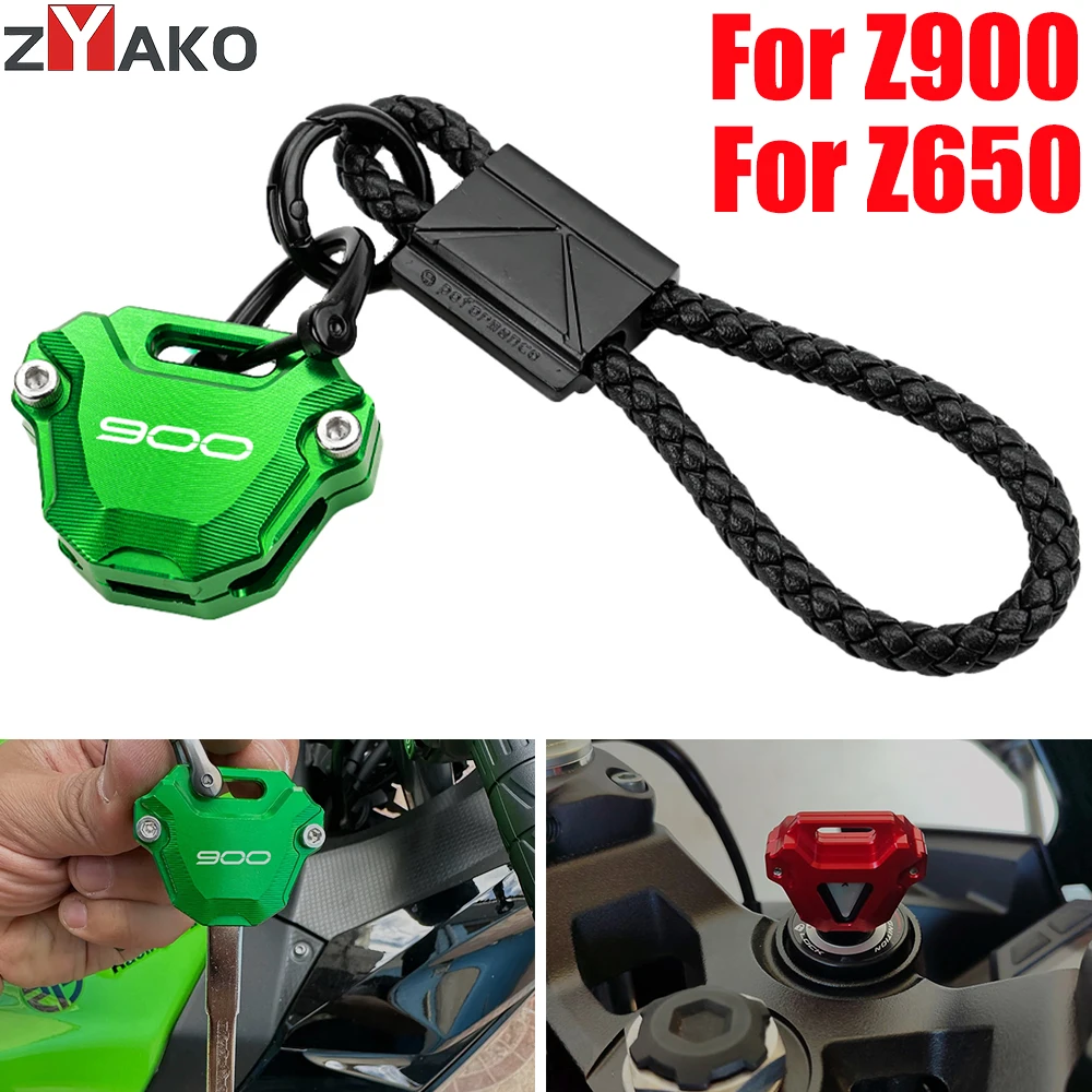 

2025 For Kawasaki Z900 RS Z 900 SE Z650 Ninja 650 Versys 650 Vulcan S Motorcycle CNC Key Cover Case Key Shell Keyring Key Chain