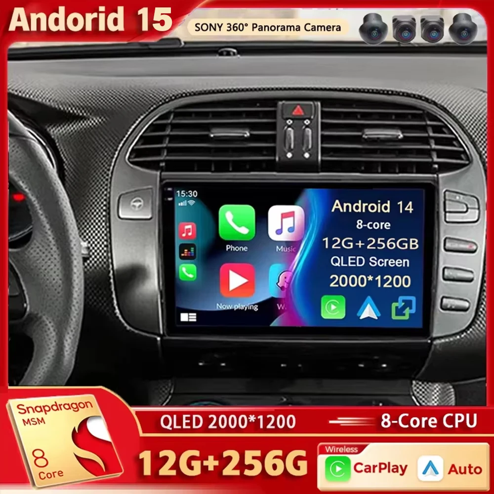 

Android 15 For Fiat Bravo 198 2 II 2007 -2014 2K QLED Android Car Radio Multimedia Video Player GPS stereo CarPlay 4G Head Unit